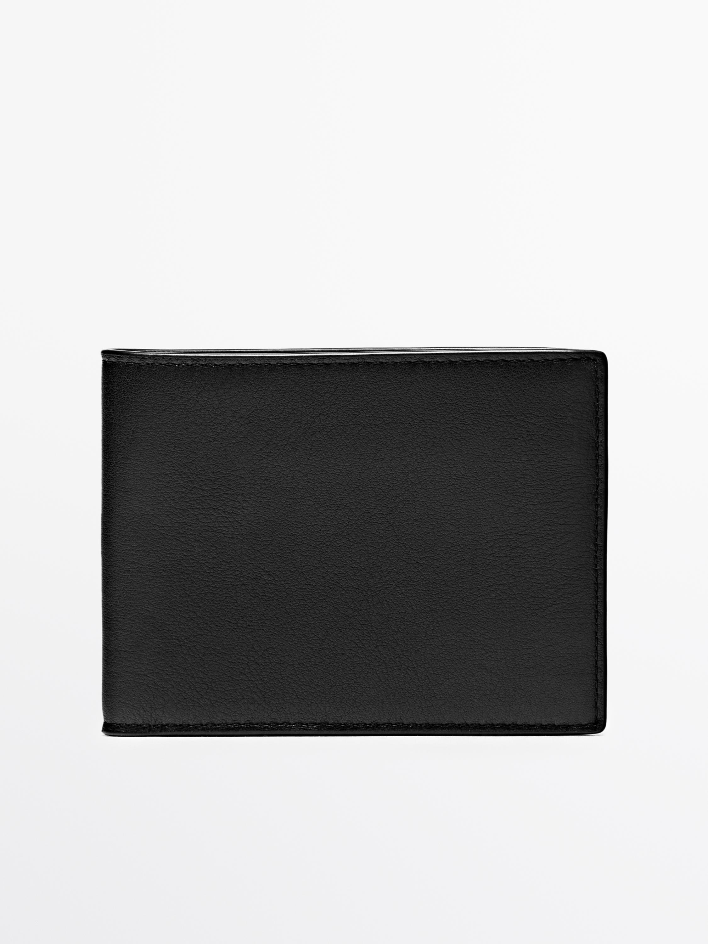 Horizontal nappa leather wallet with purse